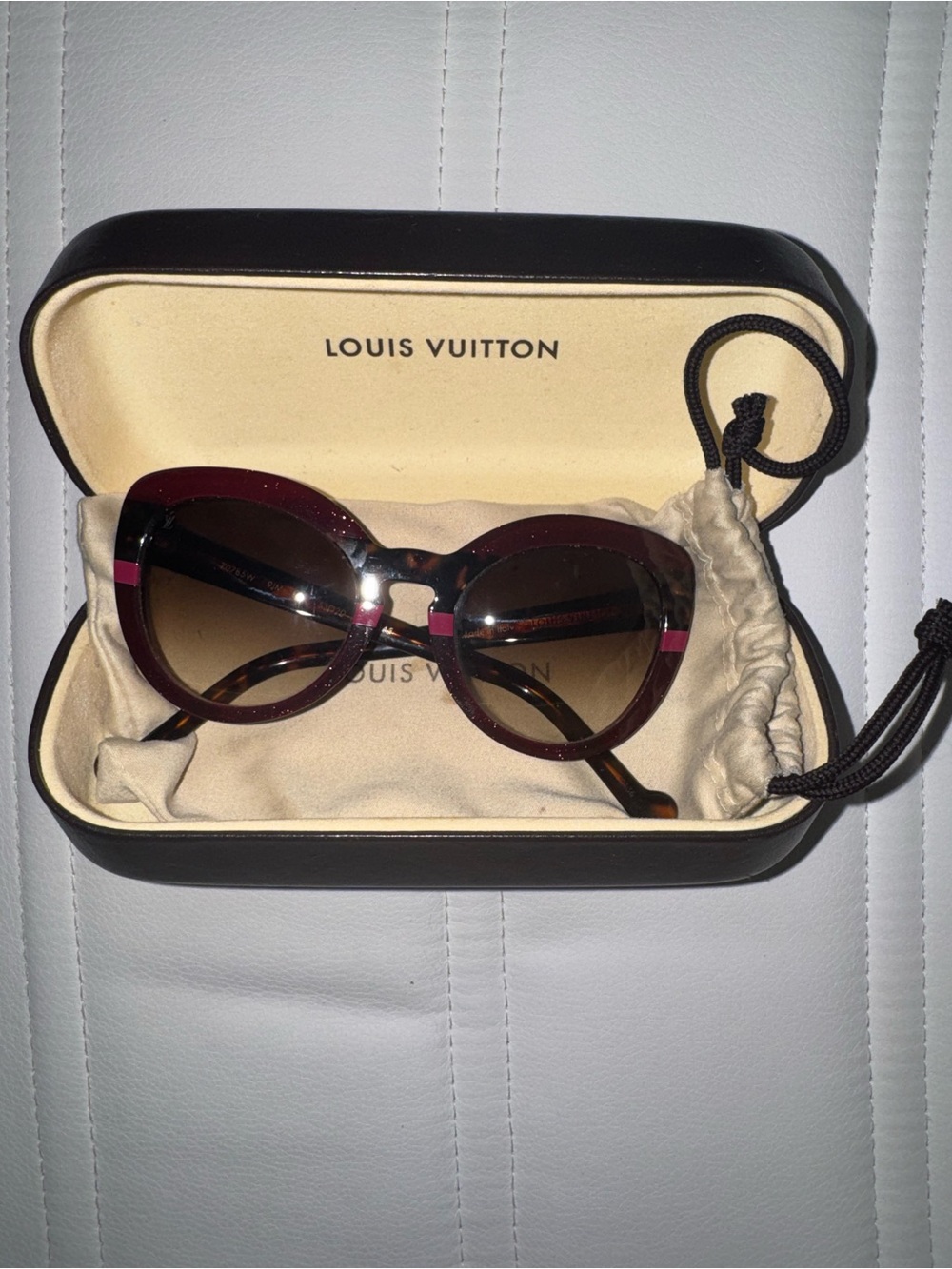 Louis Vuitton Burgundy and Pink Cat-Eye Sunglasses